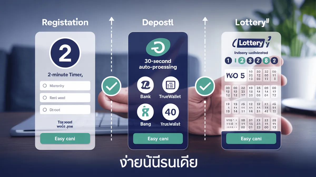 3 ขั้นตอนง่ายๆ สมัคร ฝาก แทงหวย กับมาแน่ ใช้เวลาไม่เกิน 5 นาที